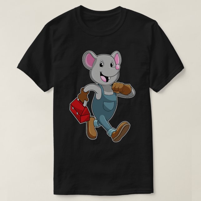 Mouse as Handyman with Toolbox T-Shirt (Design Front)