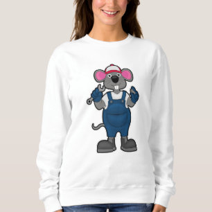 Mouse as Mechanic with Screw & Spanner Sweatshirt