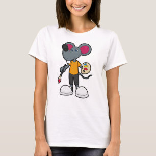 Mouse as Painter with Paint & Brush T-Shirt