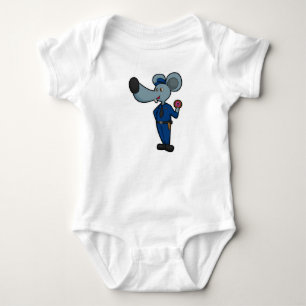 Mouse as Police officer with Doughnut Baby Bodysuit