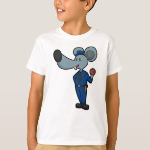 Mouse as Police officer with Doughnut T-Shirt