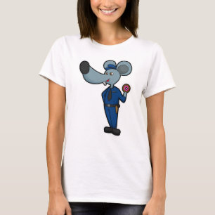 Mouse as Police officer with Doughnut T-Shirt