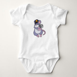 Mouse as Police officer with Police hat Baby Bodysuit