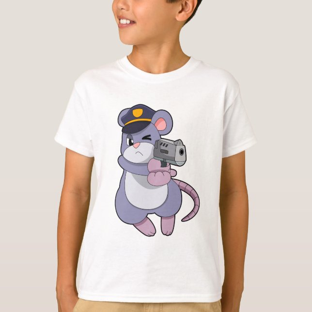 Mouse as Police officer with Police hat T-Shirt (Front)