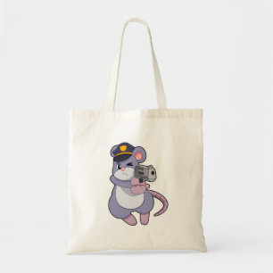 Mouse as Police officer with Police hat Tote Bag