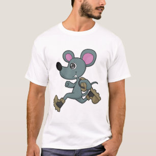 Mouse as Runner with Backpack T-Shirt