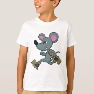 Mouse as Runner with Backpack T-Shirt