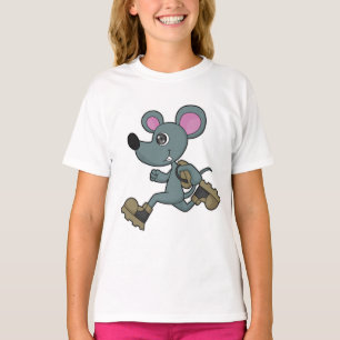 Mouse as Runner with Backpack T-Shirt