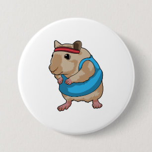 Mouse as Runner with Headband 3 Inch Round Button