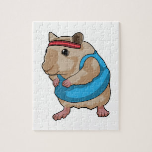 Mouse as Runner with Headband Jigsaw Puzzle