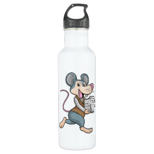 Mouse as Secretary with Paper 710 Ml Water Bottle