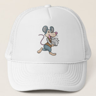 Mouse as Secretary with Paper Trucker Hat