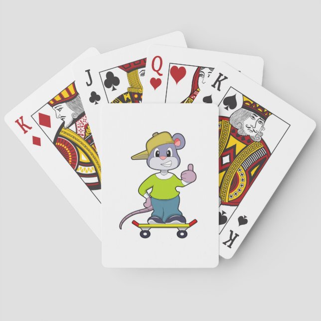 Mouse as Skater with Skateboard Playing Cards (Back)