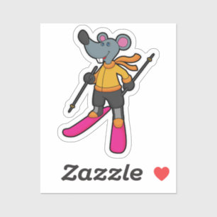 Mouse as Skier with Ski