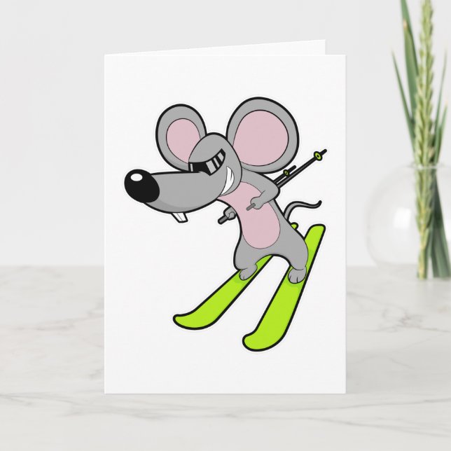 Mouse as Skier with Ski Card (Front)