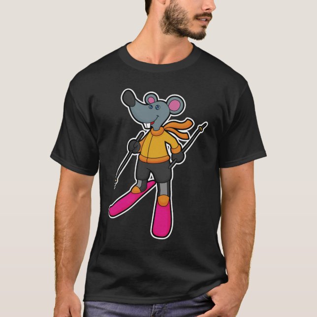Mouse as Skier with Ski T-Shirt (Front)