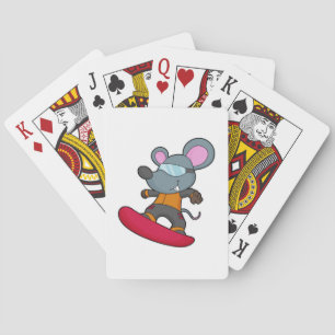 Mouse as Snowboarder with Snowboard Playing Cards