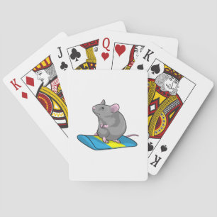 Mouse as Snowboarder with Snowboard Playing Cards