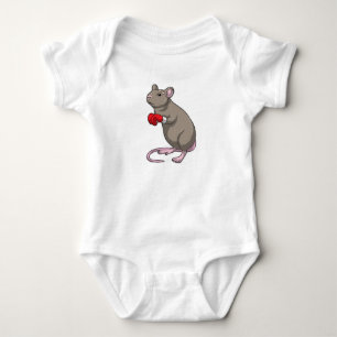 Mouse at Boxing with Boxing gloves Baby Bodysuit