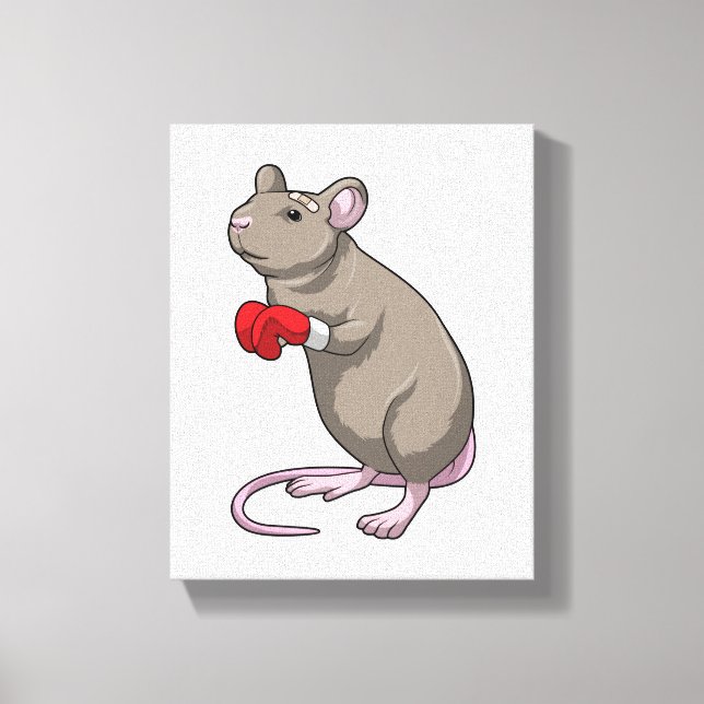 Mouse at Boxing with Boxing gloves Canvas Print (Front)