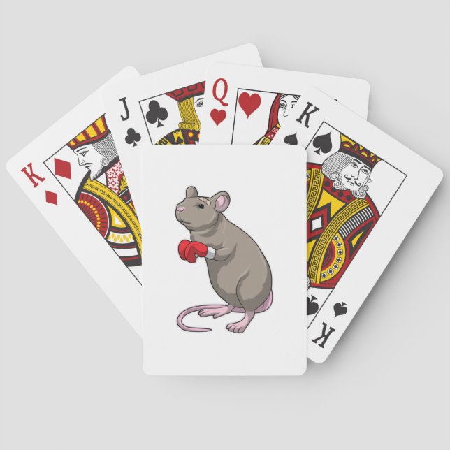 Mouse at Boxing with Boxing gloves Playing Cards (Back)