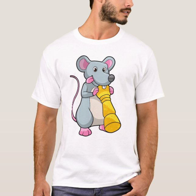 Mouse at Chess with Chess piece Pawn T-Shirt (Front)