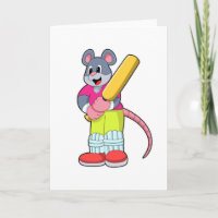 Mouse at Cricket with Cricket bat