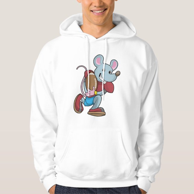 Mouse at Football with Equipment Hoodie (Front)