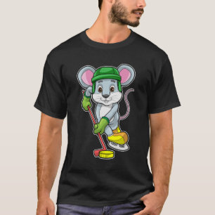 Mouse at Ice hockey with Hockey stick T-Shirt