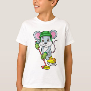 Mouse at Ice hockey with Hockey stick T-Shirt