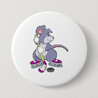 Mouse at Ice hockey with Ice hockey stick
