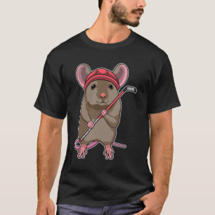 Mouse at Ice hockey with Ice hockey stick T-Shirt