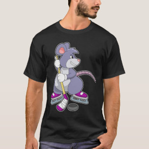 Mouse at Ice hockey with Ice hockey stick T-Shirt