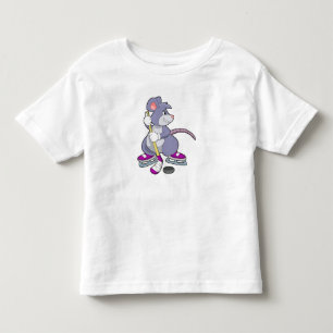 Mouse at Ice hockey with Ice hockey stick Toddler T-shirt