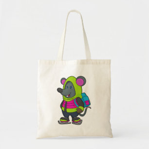 Mouse at Ice skating with Ice skates & Backpack.pn Tote Bag