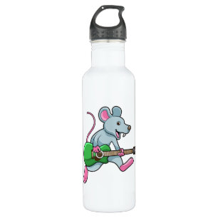 Mouse at Music with Guitar 710 Ml Water Bottle