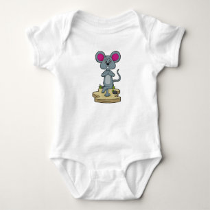 Mouse at Yoga Fitness Baby Bodysuit