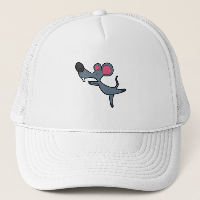Mouse at Yoga Stretching exercise Trucker Hat (Front)
