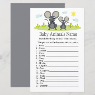 Mouse Baby Animals Name Game
