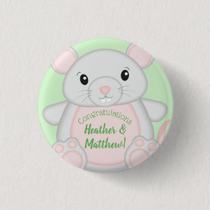 Mouse Baby Shower 1 Inch Round Button