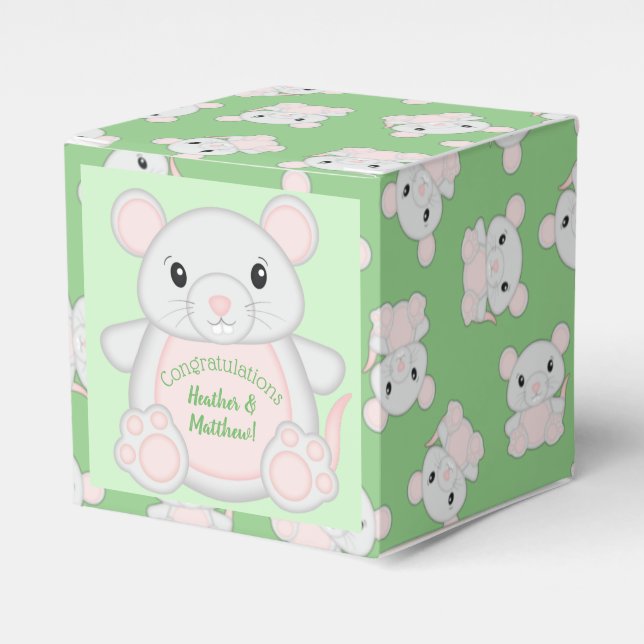 Mouse Baby Shower Favor Box (Front Side)