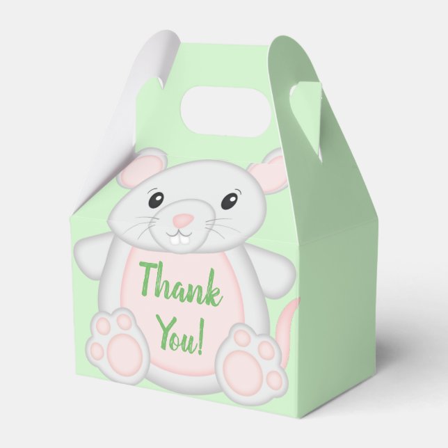 Mouse Baby Shower Favor Box (Front Side)