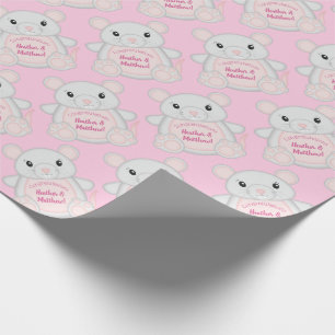 Mouse Baby Shower Pink Wrapping Paper