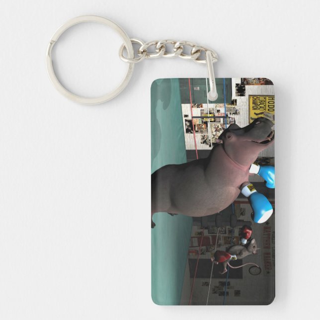 Mouse Beats Hippo KO Keychain (Front)