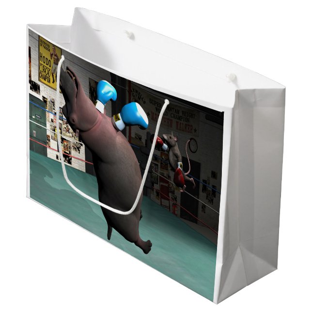 Mouse Beats Hippo KO Large Gift Bag (Front Angled)