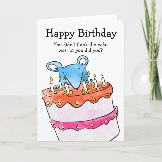 Mouse birthday cake card (Front)