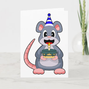 Mouse Birthday Candle Cake Card