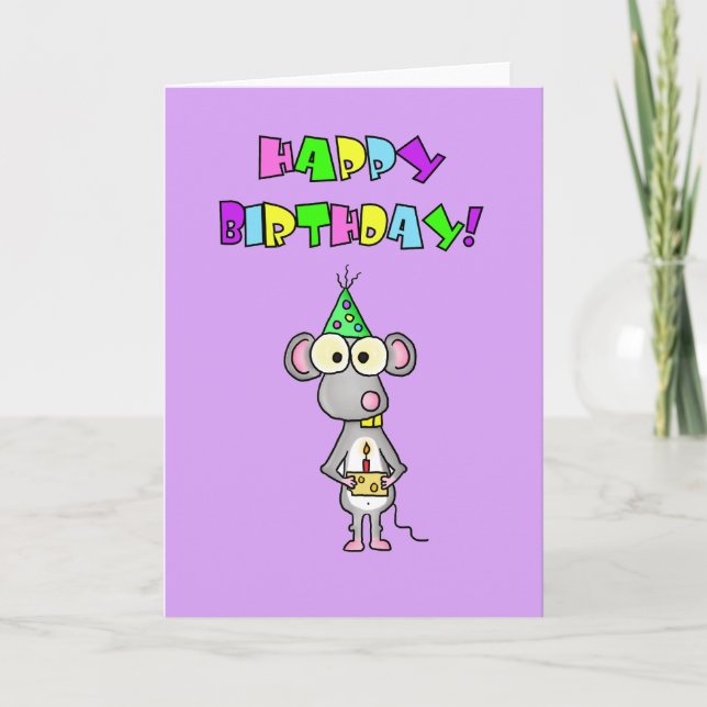 Mouse Birthday Greeting Card (Front)