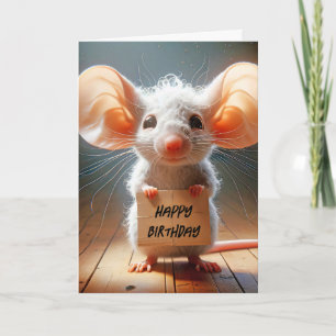 Mouse Cardboard Birthday Sign Card