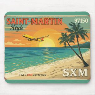 Mouse Carpet Vintage Saint-Martin Plage Plage Pad